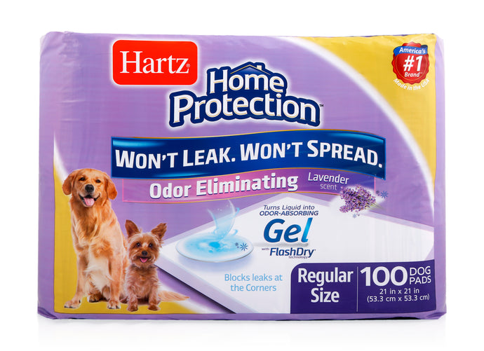 Hartz Home Protection Lavender Scent Odor-Eliminating Dog Pads, 21 in x 21 in, 100 Count