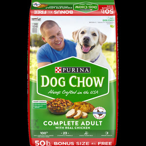 Purina Dog Chow Dry Dog Food, Complete Adult With Real Chicken, 50 lb. Bag