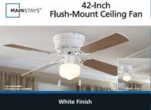 Load image into Gallery viewer, 42&quot; Mainstays Hugger Indoor Ceiling Fan with Light for your pets