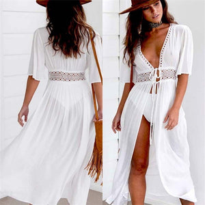 2019 Sexy Beach Dress Swimwear Women Beach Cover Up Cardigan Swimwear Bikini Cover ups Robe Plage Zaful Dress for Beach