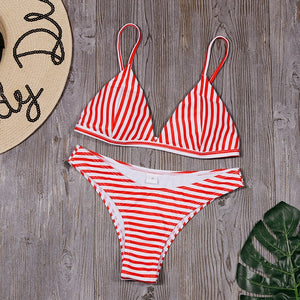 Sexy Triangle Bikini Set New Women Solid Bathing Suit Swimwear Summer Beach Wear Female Low Waist Red Swimsuit Biquini