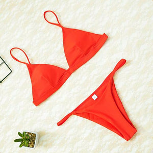 2019 Women Micro Bikini set Push Up Swimwear Solid Beach Bathing Suit Brazilian Thong Swimsuit For Girls Bikini Swim Suit Femme