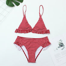 Load image into Gallery viewer, Plaid Sexy Women Bikini Set 2019 New Push Up Ruffles Padded Swimwear Bikini Hot Sale Women Bathing Suit Beachwear Swimming Suit